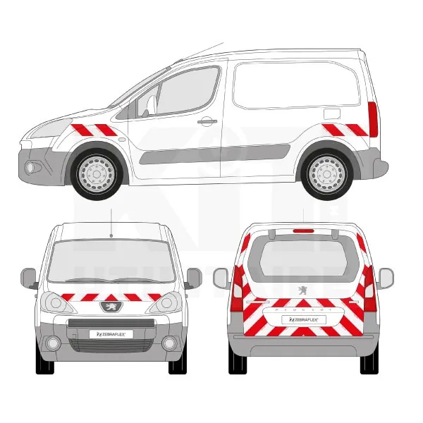 Kit de balisage classe B - 2008 - Hayon équipement pour utilitaire Peugeot Partner II 2008 