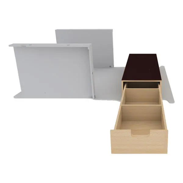 Double plancher latéral avec dessus antidérapant équipement pour utilitaire Peugeot Partner II 2008 