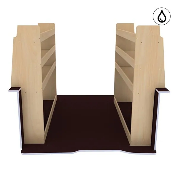 Aménagement bois optimum K5 CP antidérapant + vernis équipement pour utilitaire Peugeot Partner II 2008 