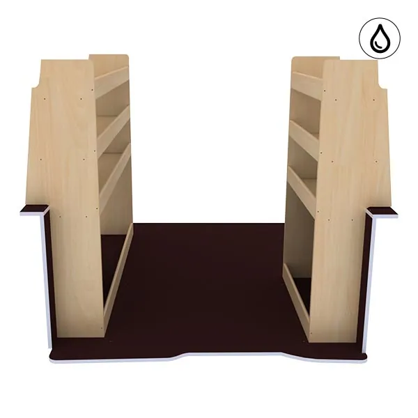 Aménagement bois optimum K5 CP antidérapant + vernis équipement pour utilitaire Peugeot Partner II 2008 