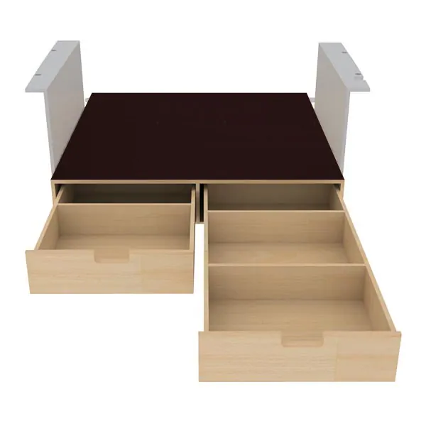 Double plancher arrière avec dessus antidérapant équipement pour utilitaire Peugeot Partner II 2008 