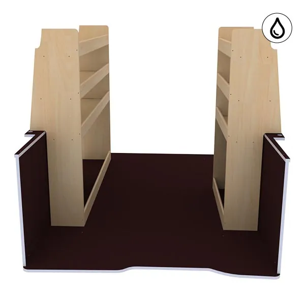 Aménagement bois optimum K5 CP antidérapant + vernis équipement pour utilitaire Peugeot Partner II 2008 