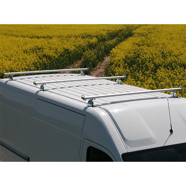 3 barres de toit en aluminium anodisé pour véhicules utilitaires
