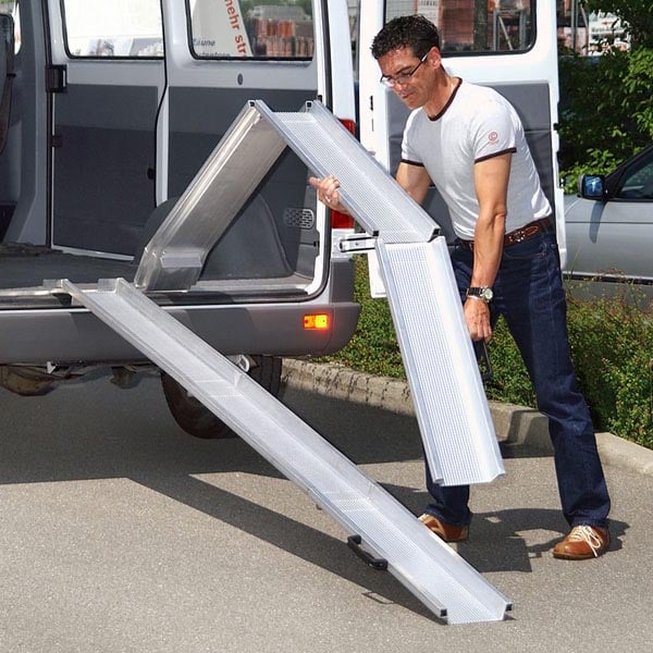 Paire de rails repliables aluminium en 3 parties équipement pour utilitaire