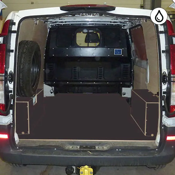 Habillage bois natural K5 CP antidérapant + vernis équipement pour utilitaire Mercedes Vito II 2003 