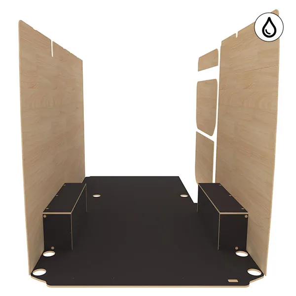 Habillage bois natural K5 CP antidérapant + vernis équipement pour utilitaire Mercedes Esprinter 2020 