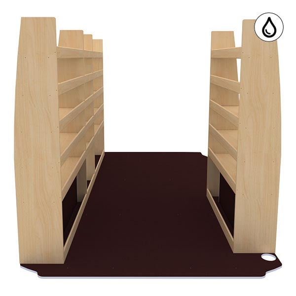 Aménagement bois optimum K5 CP antidérapant + vernis équipement pour utilitaire Mercedes Sprinter III 2018 