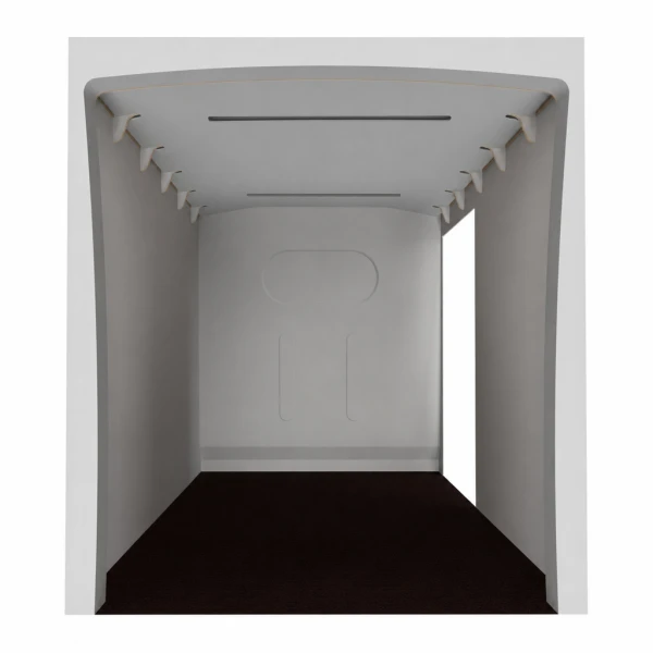 Plafond contreplaqué filmé gris avec entailles plafonniers équipement pour utilitaire