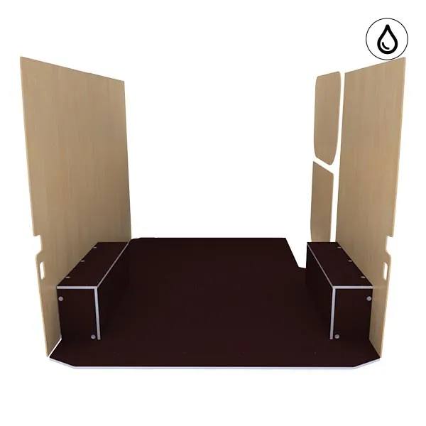 Habillage bois natural K5 CP antidérapant + vernis équipement pour utilitaire Mercedes Sprinter II 2006 