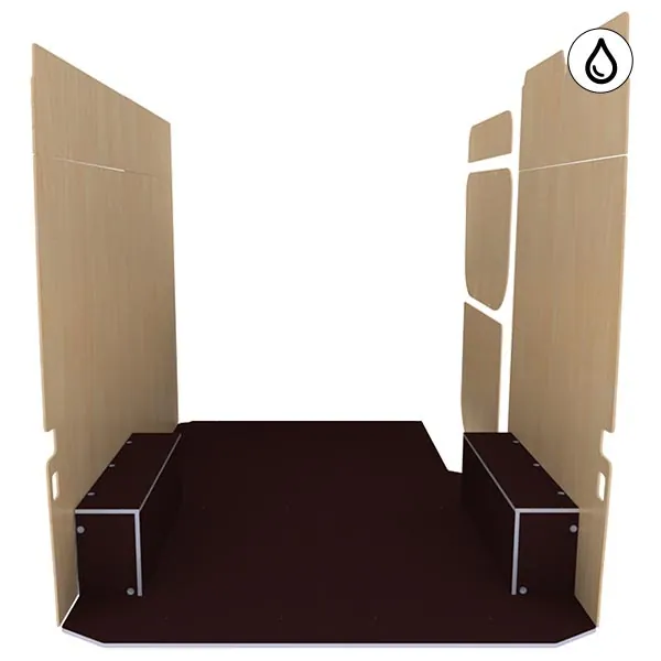 Habillage bois natural K5 CP antidérapant + vernis équipement pour utilitaire Mercedes Sprinter II 2006 