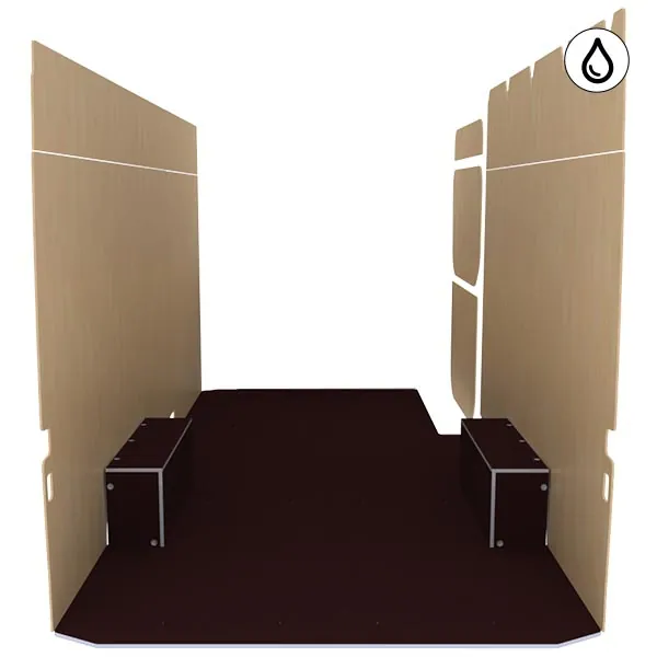 Habillage bois natural K5 CP antidérapant + vernis équipement pour utilitaire Mercedes Sprinter II 2006 