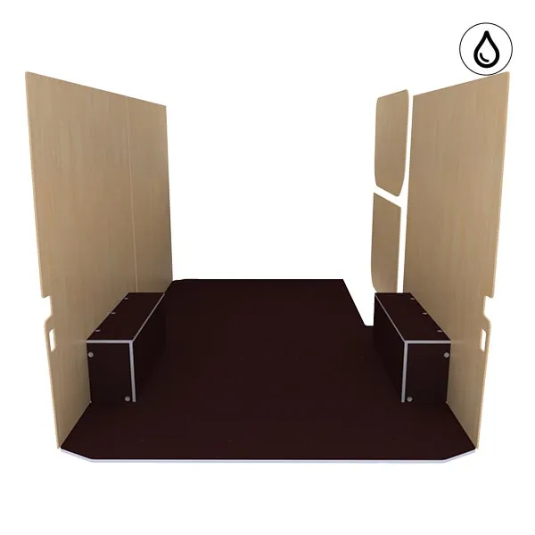 Habillage bois natural K5 CP antidérapant + vernis équipement pour utilitaire Mercedes Sprinter II 2006 