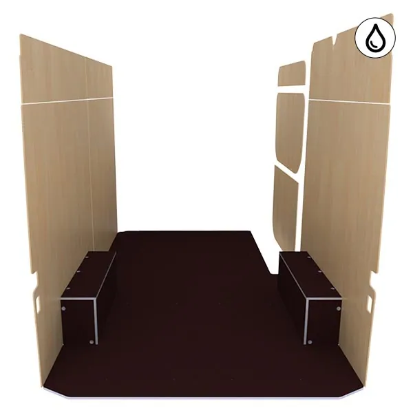 Habillage bois natural K5 CP antidérapant + vernis équipement pour utilitaire Mercedes Sprinter II 2006 