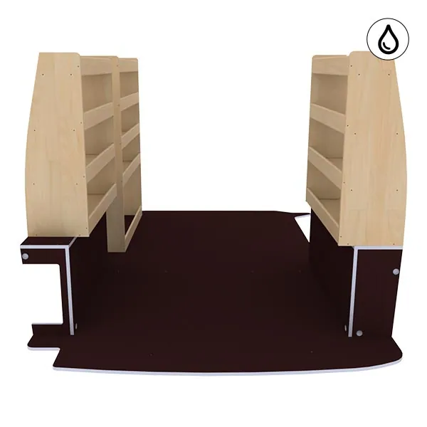 Aménagement bois optimum K5 CP antidérapant + vernis - Hayon équipement pour utilitaire Volkswagen Transporter 6 
