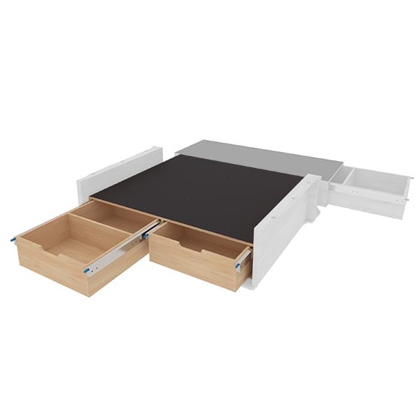 Double plancher arrière avec coulisses et dessus antidérapant équipement pour utilitaire Fiat Doblo II 2010 
