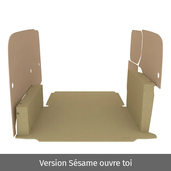 Habillage bois natural K2 aggloméré + MDF / Portes arrière incluses équipement pour utilitaire Renault Kangoo III 2021 