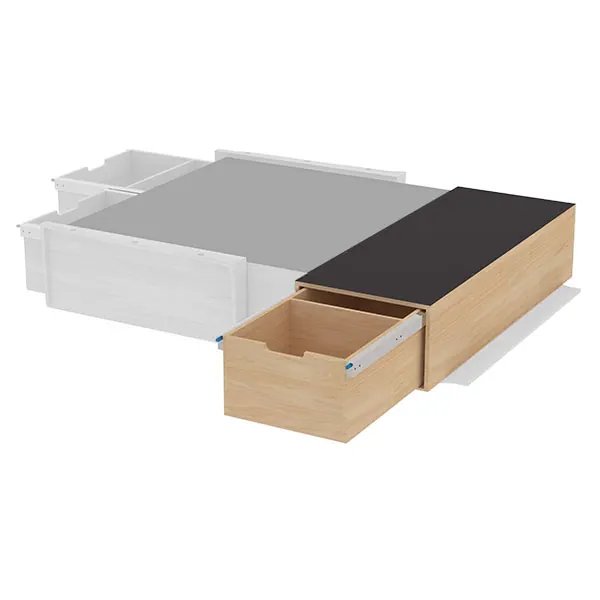 Double plancher latéral avec coulisses et dessus antidérapant hauteur 300mm équipement pour utilitaire Ford E Transit Custom 2024 