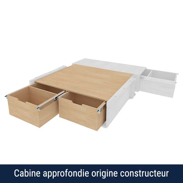 Double plancher arrière avec coulisses hauteur 300mm équipement pour utilitaire Ford E Transit Custom 2024 