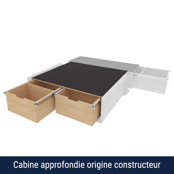 Double plancher arrière avec coulisses et dessus antidérapant hauteur 300mm équipement pour utilitaire Ford E Transit Custom 2024 