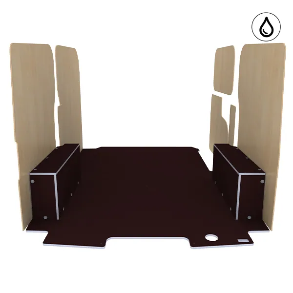 Habillage bois natural K5 CP antidérapant + vernis équipement pour utilitaire Ford E Transit Custom 2024 
