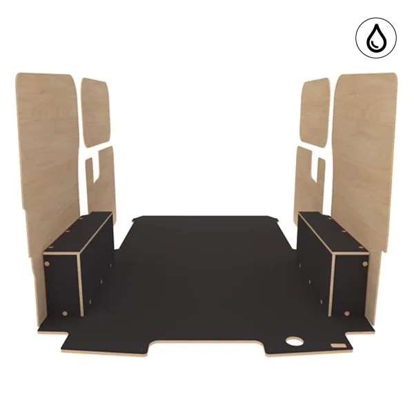 Habillage bois natural K5 CP antidérapant + vernis équipement pour utilitaire Ford E Transit Custom 2024 