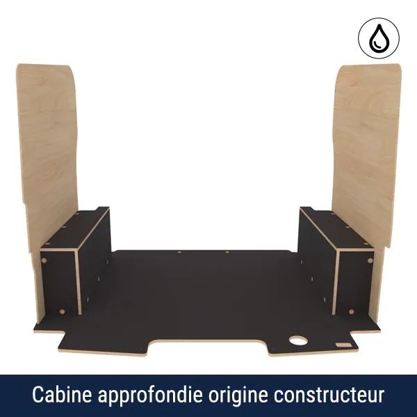 Habillage bois natural K5 CP antidérapant + vernis équipement pour utilitaire Ford E Transit Custom 2024 