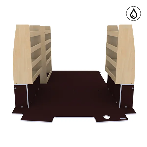 Aménagement bois optimum K5 CP antidérapant + vernis équipement pour utilitaire Volkswagen Transporter 7 