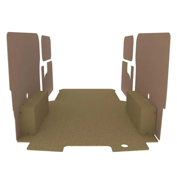 Habillage bois natural K2 aggloméré + MDF / Portes arrière incluses équipement pour utilitaire Ford E Transit Custom 2024 