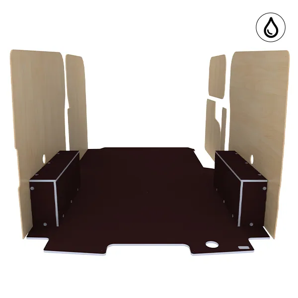 Habillage bois natural K5 CP antidérapant + vernis équipement pour utilitaire Ford E Transit Custom 2024 