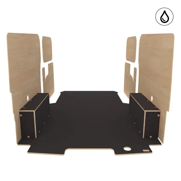 Habillage bois natural K5 CP antidérapant + vernis équipement pour utilitaire Ford E Transit Custom 2024 