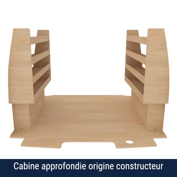 Aménagement bois optimum K4 CP brut équipement pour utilitaire Ford E Transit Custom 2024 