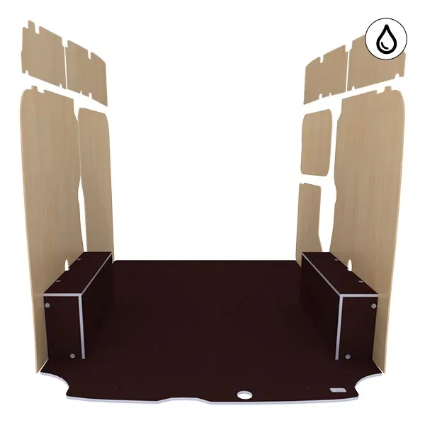 Habillage bois natural K5 CP antidérapant + vernis équipement pour utilitaire Ford Custom 2013 