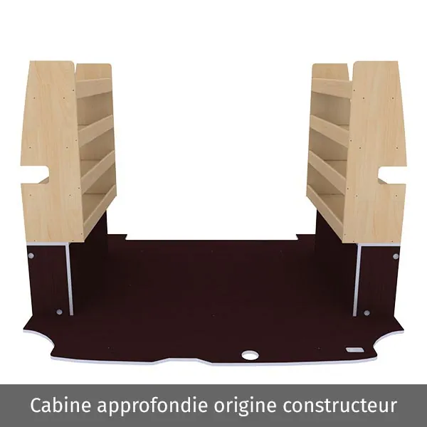 Aménagement bois optimum K4AD CP antidérapant équipement pour utilitaire Ford Custom 2013 