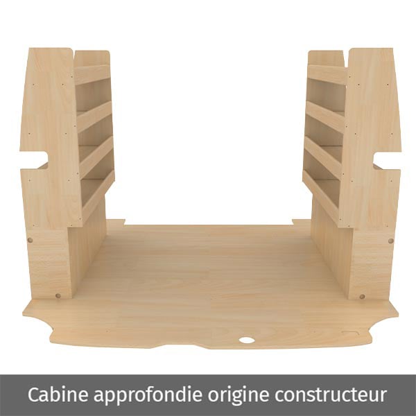 Aménagement bois optimum K4 CP brut équipement pour utilitaire Ford Custom 2013 