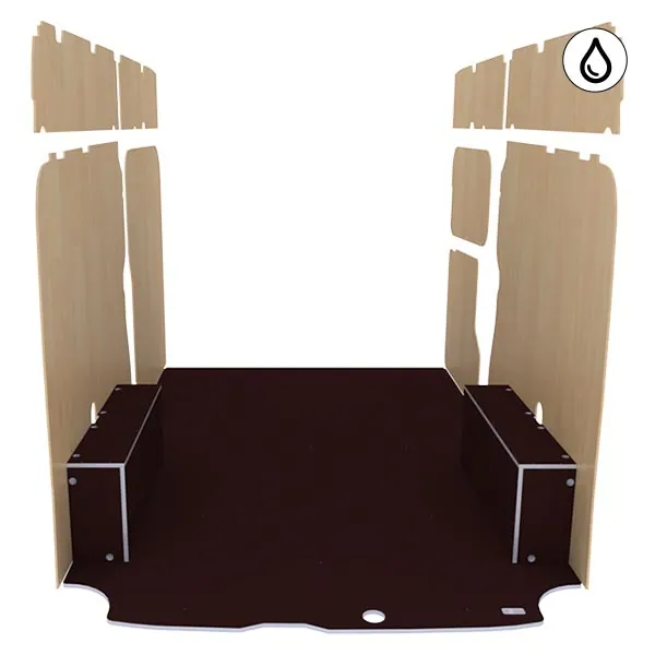 Habillage bois natural K5 CP antidérapant + vernis équipement pour utilitaire Ford Custom 2013 