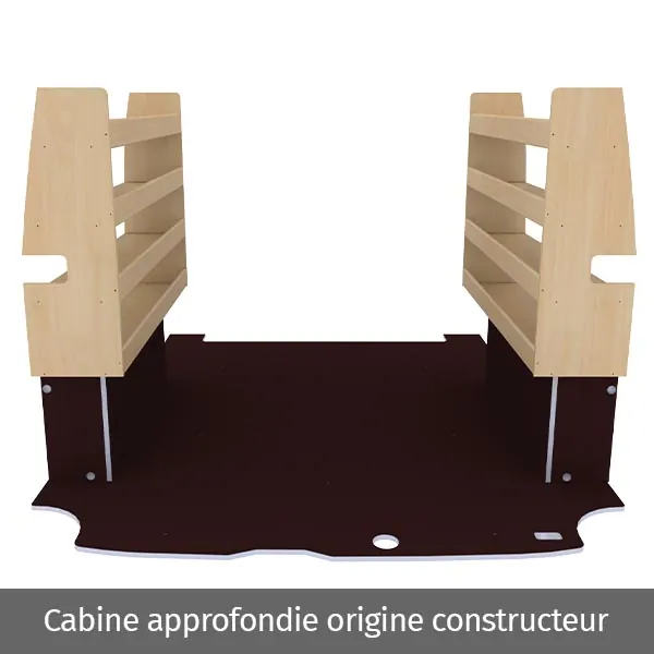 Aménagement bois optimum K4AD CP antidérapant équipement pour utilitaire Ford Custom 2013 