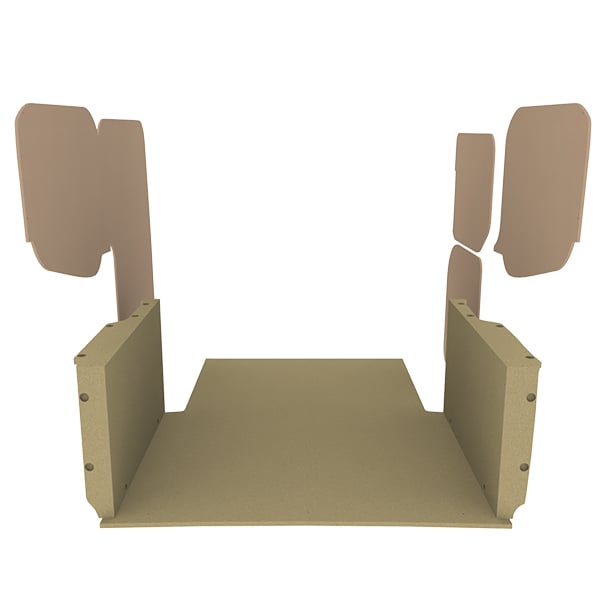 Habillage bois natural K2 aggloméré + MDF / Portes arrière incluses équipement pour utilitaire Ford E Transit Courier 2025 