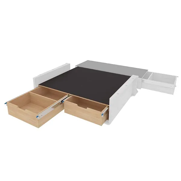 Double plancher arrière avec coulisses et dessus antidérapant équipement pour utilitaire Peugeot Partner III 2018 