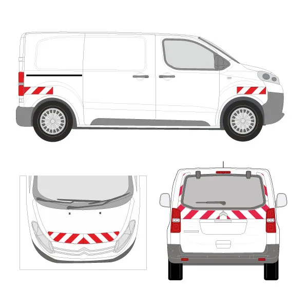 Kit de balisage classe B - 2019 - Hayon équipement pour utilitaire Citroen Jumpy III 2016 