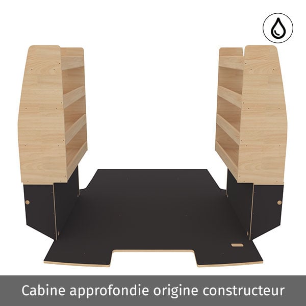 Aménagement bois optimum K5 CP antidérapant + vernis équipement pour utilitaire Citroen Jumpy III 2016 