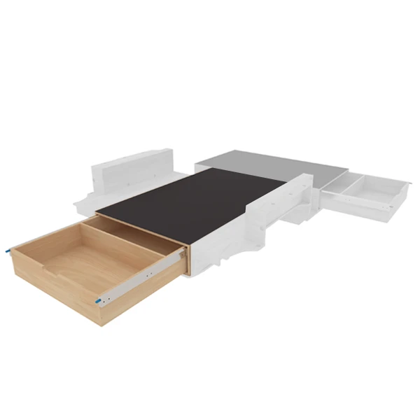 Double plancher arrière avec coulisses et dessus AD équipement pour utilitaire Kia PV5 2025 