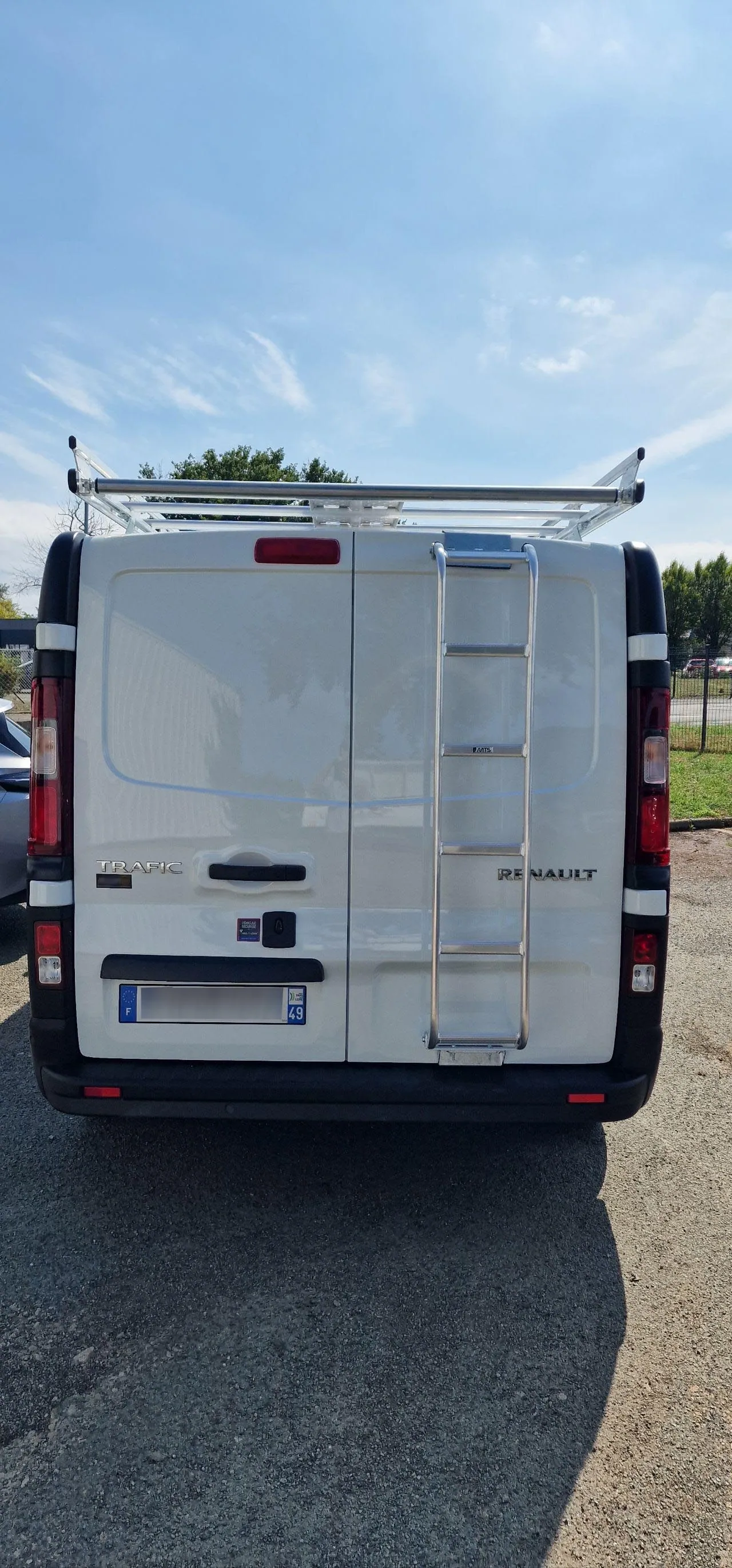 Echelle fixe aluminium sur porte droite équipement pour utilitaire Renault Trafic III 2014 