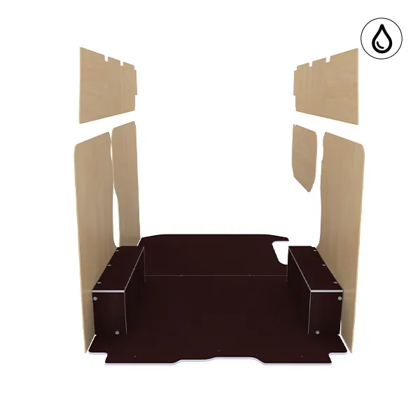 Habillage bois natural K5 CP antidérapant + vernis équipement pour utilitaire Renault Trafic III 2014 