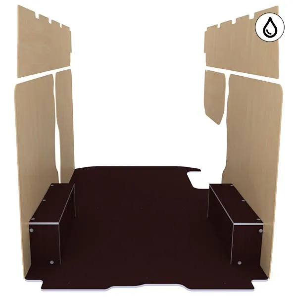 Habillage bois natural K5 CP antidérapant + vernis équipement pour utilitaire Renault Trafic III 2014 