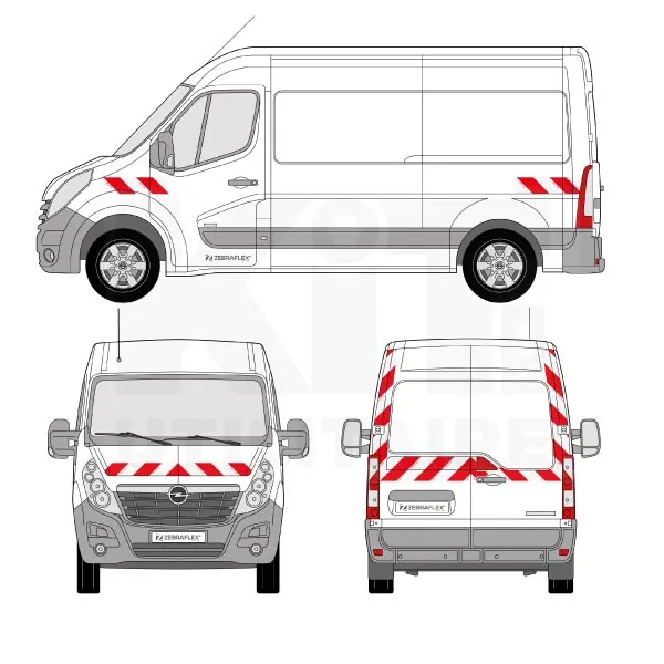Kit de balisage Classe A - 2010 équipement pour utilitaire Opel MoVano B 2010 