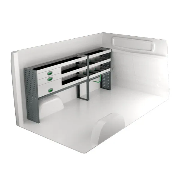 Aménagement métal côté gauche équipement pour utilitaire Citroen Jumpy II 2007 