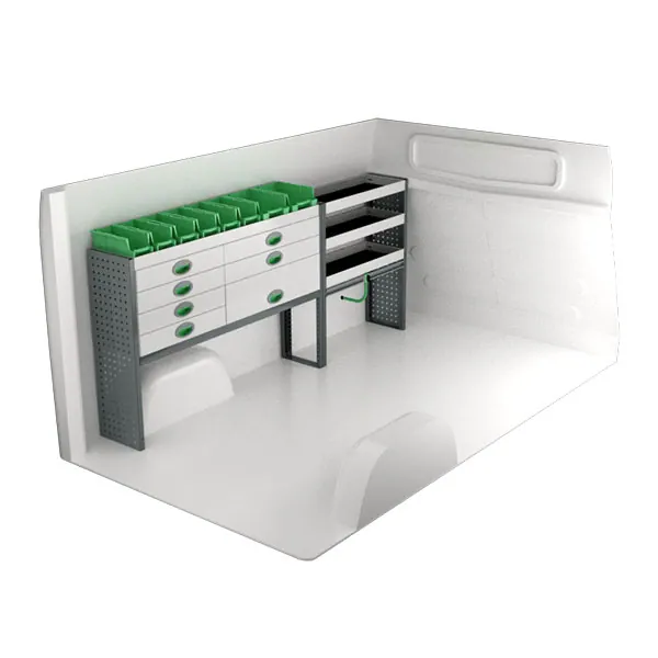 Aménagement métal côté gauche équipement pour utilitaire Citroen Jumpy II 2007 