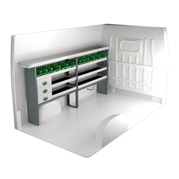 Aménagement métal côté gauche équipement pour utilitaire Peugeot Boxer II 2006 