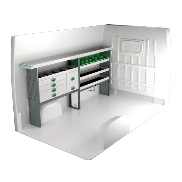 Aménagement métal côté gauche équipement pour utilitaire Peugeot Boxer II 2006 