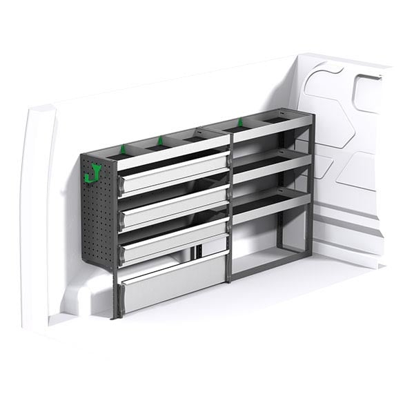 Aménagement métal côté gauche équipement pour utilitaire Ford Custom 2013 